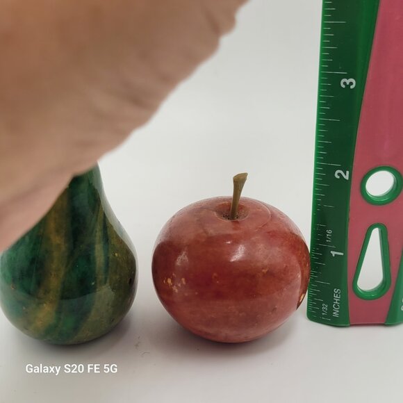Vintage Small Marble Alabaster Decorative Fruit - Apple and Pear - Picture 16 of 16